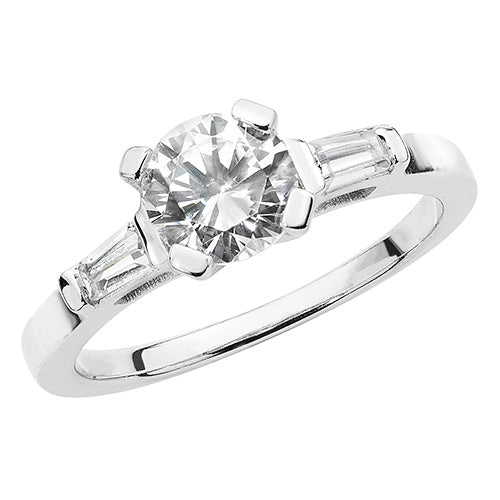 SILVER LADIES' CZ RING