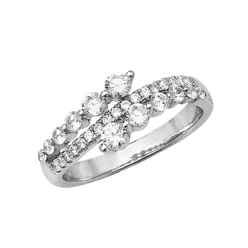 SILVER LADIES CZ RING