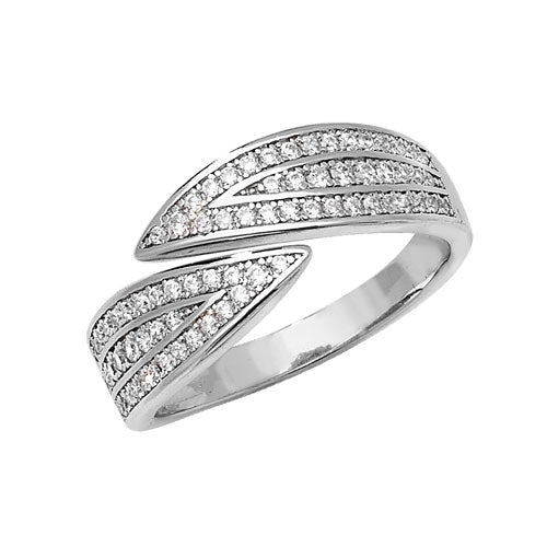 SILVER LADIES CZ RING