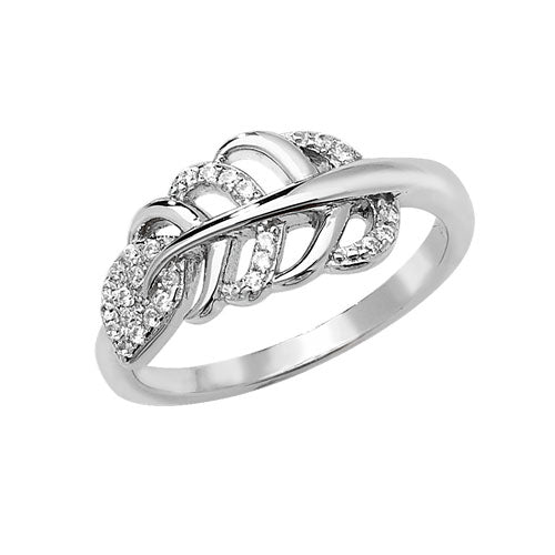 SILVER LADIES CZ RING