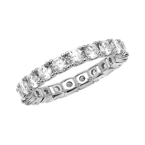 SILVER LADIES CZ RING