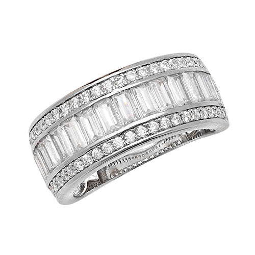 SILVER LADIES' CZ RING