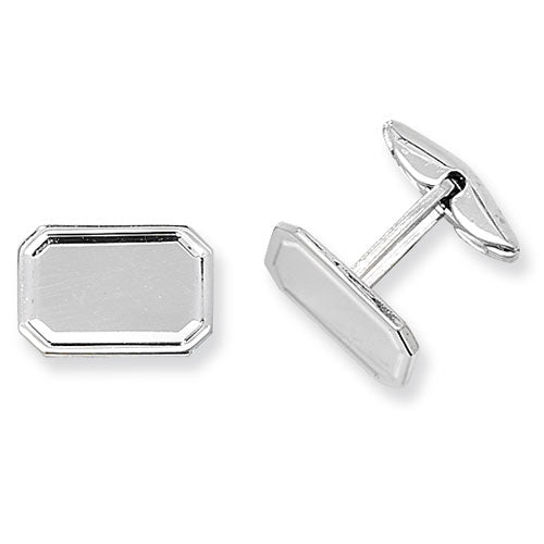 SILVER RECTANGULAR CUFFLINKS