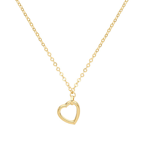 9CT YEL GOLD HEART NECKLET
