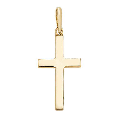 9CT YEL GOLD PLAIN SOLID CROSS PENDANT