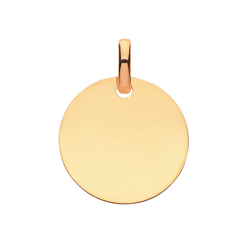 9CT YEL GOLD ROUND PLAIN PENDANT