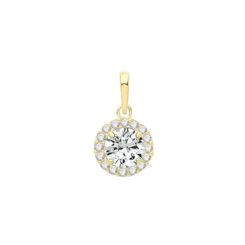 9CT YEL GOLD LADIES' CZ PENDANT