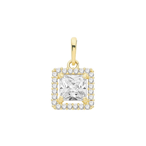 9CT YEL GOLD LADIES' CZ PENDANT