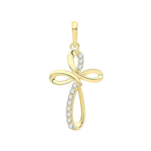 9CT YEL GOLD LADIES' CZ PENDANT