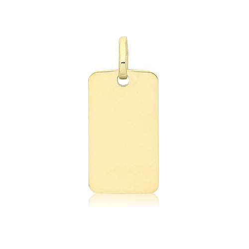 9CT YEL GOLD PLAIN RECTANGLE PENDANT