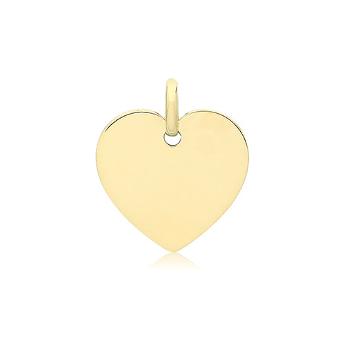 9CT YEL GOLD PLAIN HEART PENDANT