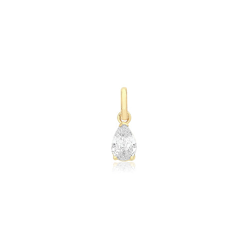 9CT YEL GOLD PEAR SHAPED CZ PENDANT