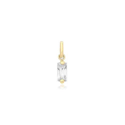 9CT YEL GOLD BAGUETTE SHAPED CZ PENDANT