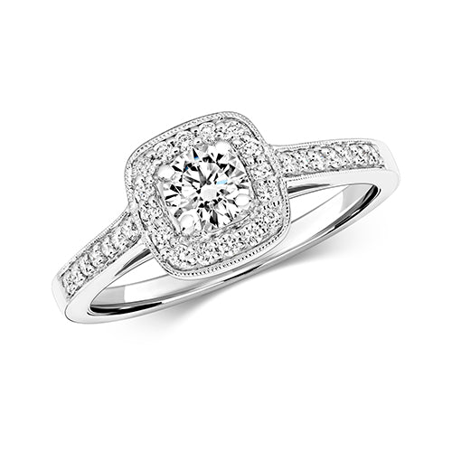 DIAMOND CUSHION HALO RING