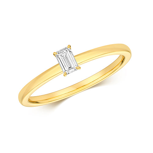 DIAMOND EMERALD CUT SOLITAIRE RING