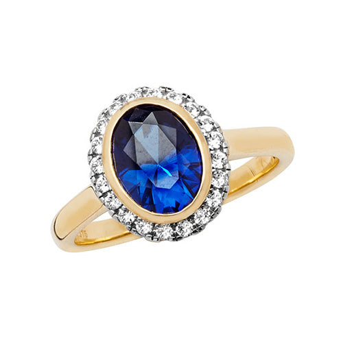 9CT YEL GOLD LADIES' RH PLATED RING