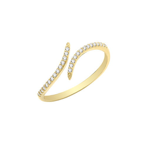 9CT YEL GOLD CZ WRAP RING