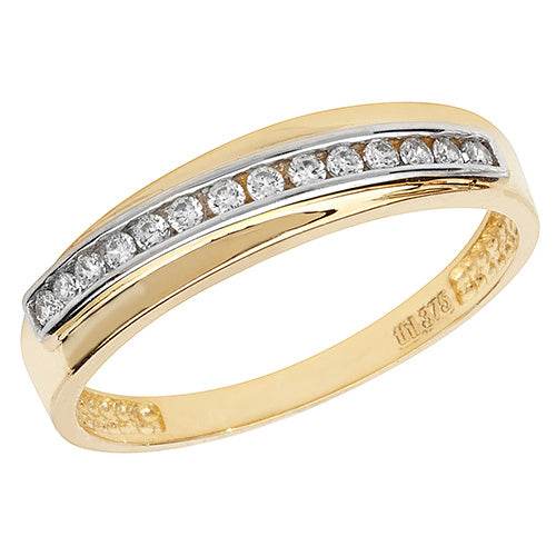 9CT YEL GOLD LADIES' CZ RING