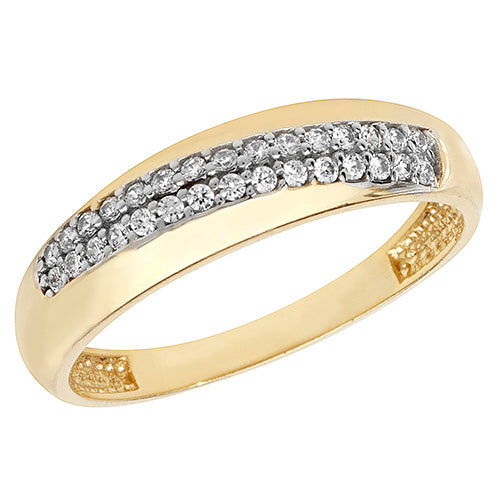 9CT YEL GOLD LADIES' CZ RING