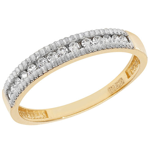 9CT YEL GOLD LADIES' CZ RING