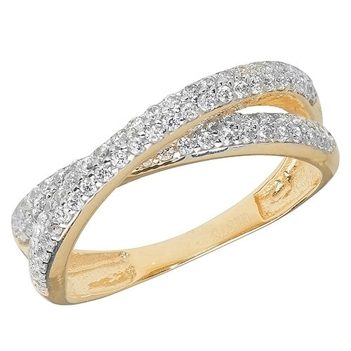 9CT YEL GOLD LADIES' CZ RING