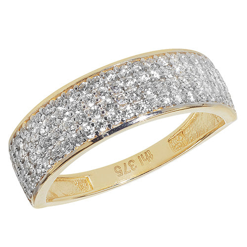 9CT YEL GOLD LADIES' CZ RING