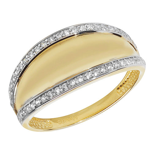 9CT YEL GOLD LADIES' CZ RING