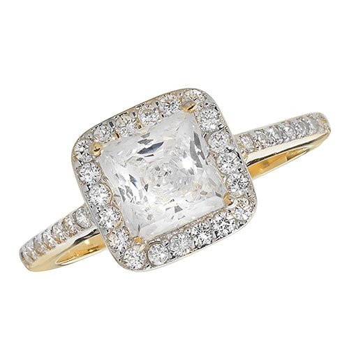 9CT YEL GOLD LADIES' CZ RING